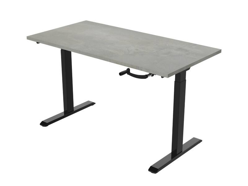 euroseats Crank Zit-sta-bureau Rechthoekig Oxyd Beton T-Voet 1.800 (B) x 800 (D) x 1.190 (H) mm Metaal