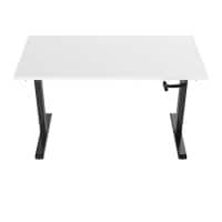 euroseats Zit-sta-bureau zwart met wit tafelblad 1600 x 800 x 685-1165 mm