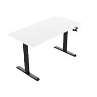 euroseats Zit-sta bureau zwart met wit tafelblad 1800 x 800 x 685-1165 mm