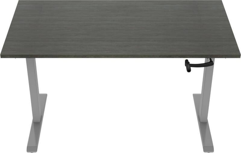 euroseats Crank Zit-sta-bureau Rechthoekig Logan Eiken T-Voet 1.600 (B) x 800 (D) x 1.190 (H) mm Metaal