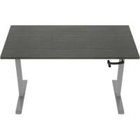 Station de travail assis-debout euroseats Rectangulaire Chêne T-Pied 1600 (L) x 800 (P) x 1190 (H) mm Métal