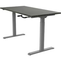 euroseats Zit-sta bureau Grijs met Logan Eiken tafelblad 1800 x 800 x 685-1165 mm