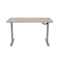 Station de travail assis-debout euroseats Rectangulaire Chêne T-Pied 1400 (L) x 800 (P) x 1190 (H) mm Métal