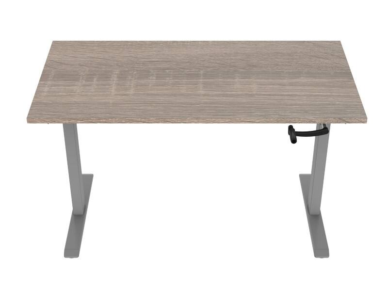 euroseats Crank Zit-sta-bureau Rechthoekig Robson Eiken T-Voet 1.600 (B) x 800 (D) x 1.190 (H) mm Metaal