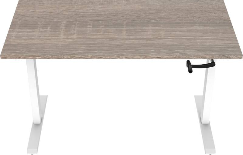 Station de travail assis-debout euroseats Rectangulaire Chêne T-Pied 1600 (L) x 800 (P) x 1190 (H) mm Métal