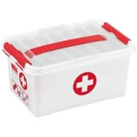 Boîte de rangement Helit Q Line Premiers secours Blanc 6 litres 145 (h) x 300 (l) x 200 (p) mm 4 unités