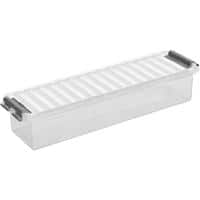 Boîte de rangement en plastique Helit Q Line Blanc 0,9 litre 60 (h) x 270 (l) x 86 (p) mm 6 unités