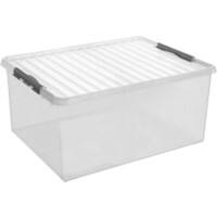 Boîte de rangement en plastique Helit Q Line Transparent 120 litres 373 (h) x 701 (l) x 407 (p) mm 6 unités