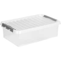 Boîte de rangement en plastique Helit Q Line Transparent 32 litres 180 (h) x 600 (l) x 400 (p) mm 6 unités