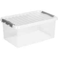 Boîte de rangement en plastique Helit Q Line Transparent 45 litres 247 (h) x 515 (l) x 330 (p) mm 6 unités