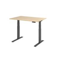 Hammerbacher VXDKB Elektrisch hoogteverstelbaar Zit-sta-bureau Eiken C-Voet 1.200 (B) x 800 (D) x 1.290 (H) mm Spaanplaat, Staal