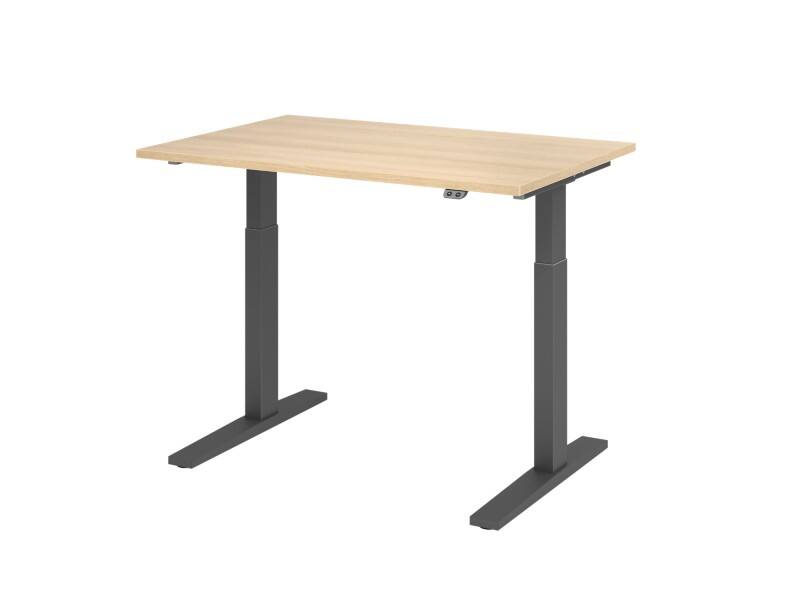 Bureau assis-debout Hammerbacher VXMKA Hauteur ajustable électriquement Chêne C-Pied 1200 (L) x 800 (P) x 1200 (H) mm Acier, Aggloméré