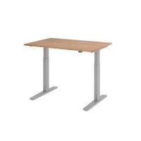 Hammerbacher VXMKA Elektrisch hoogteverstelbaar Zit-sta-bureau Walnoot C-Voet 1,200 (B) x 800 (D) x 1,200 (H) mm Spaanplaat, Staal