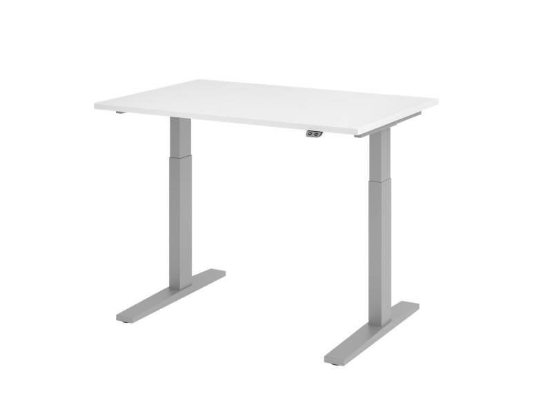 Hammerbacher VXMKA Elektrisch hoogteverstelbaar Zit-sta-bureau Wit C-Voet 1,200 (B) x 800 (D) x 1,200 (H) mm Spaanplaat, Staal