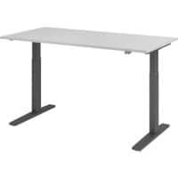 Bureau assis-debout Hammerbacher VXMKA16/5/G Graphite, gris 1600 x 800 mm