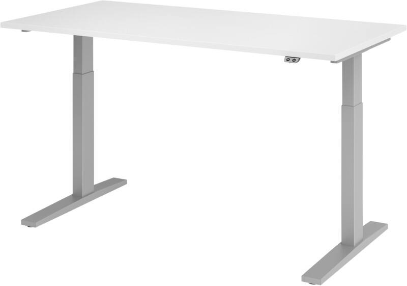Bureau assis-debout Hammerbacher VXMKA Hauteur ajustable électriquement Blanc C-Pied 1600 (L) x 800 (P) x 1200 (H) mm Acier, Aggloméré