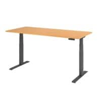 Bureau assis-debout Hammerbacher VXDKB19/9/G Hêtre 1 800 x 800 mm