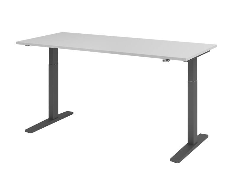Hammerbacher VXMKA Elektrisch hoogteverstelbaar Zit-sta-bureau Grijs C-Voet 1,800 (B) x 800 (D) x 1,200 (H) mm Spaanplaat, Staal