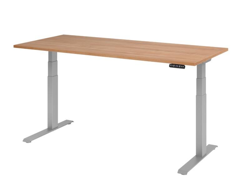 Bureau assis-debout Hammerbacher VXDKB Hauteur ajustable électriquement Noyer C-Pied 1800 (L) x 800 (P) x 1290 (H) mm Acier, Aggloméré