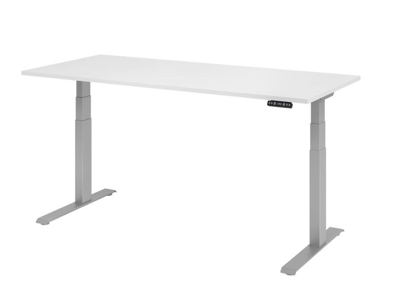 Bureau assis-debout Hammerbacher VXDKB Hauteur ajustable électriquement Blanc C-Pied 1800 (L) x 800 (P) x 1290 (H) mm Acier, Aggloméré