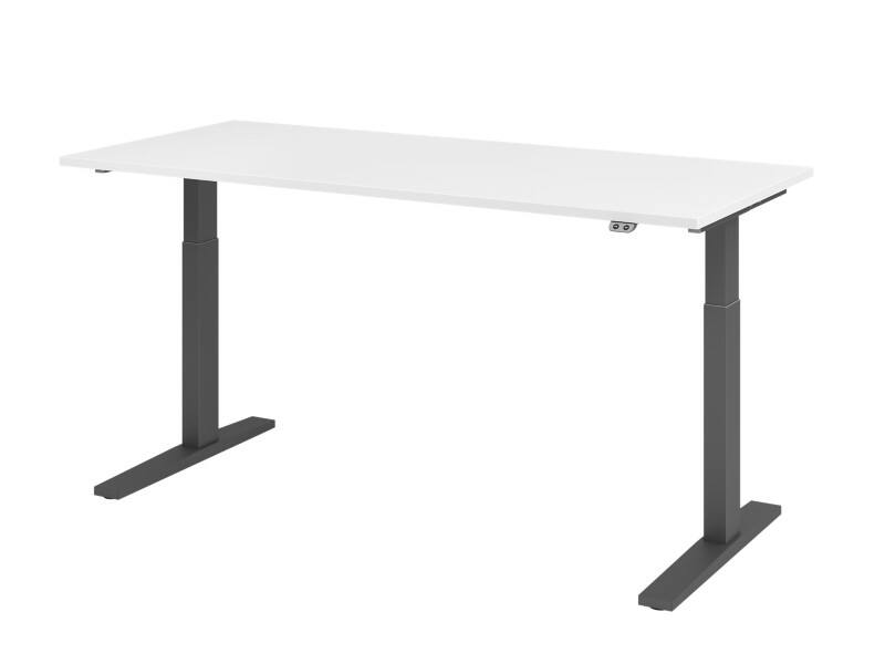 Bureau assis-debout Hammerbacher VXMKA Hauteur ajustable électriquement Blanc C-Pied 1800 (L) x 800 (P) x 1200 (H) mm Acier, Aggloméré