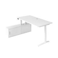 Hammerbacher VXBHM Zit-sta-bureau Wit C-Voet 2.000 (B) x 1.000 (D) x 1.290 (H) mm Spaanplaat, Staal, Aluminium