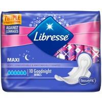 Serviettes hygiéniques Libresse Maxi Goodnight avec ailes Paquet de 10 unités