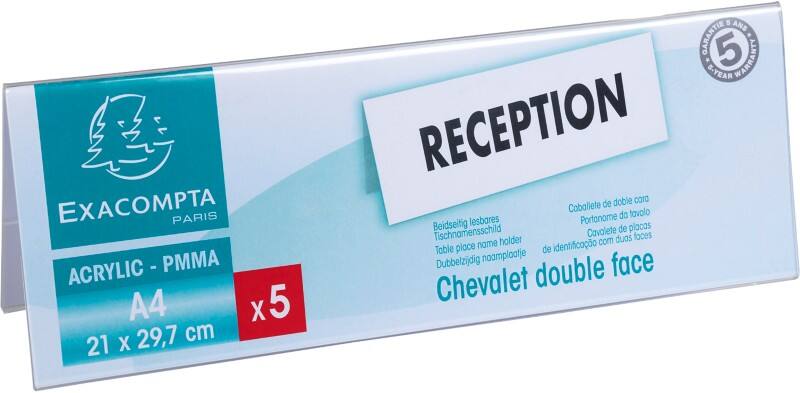 Porte-nom Exacompta Transparent 21 x 8,3 x 29,7 cm 10 Unités