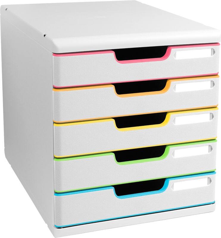 Module à tiroirs Exacompta Black office Plastique Arlequin, blanc 5 Tiroirs 28,8 x 35 x 32 cm