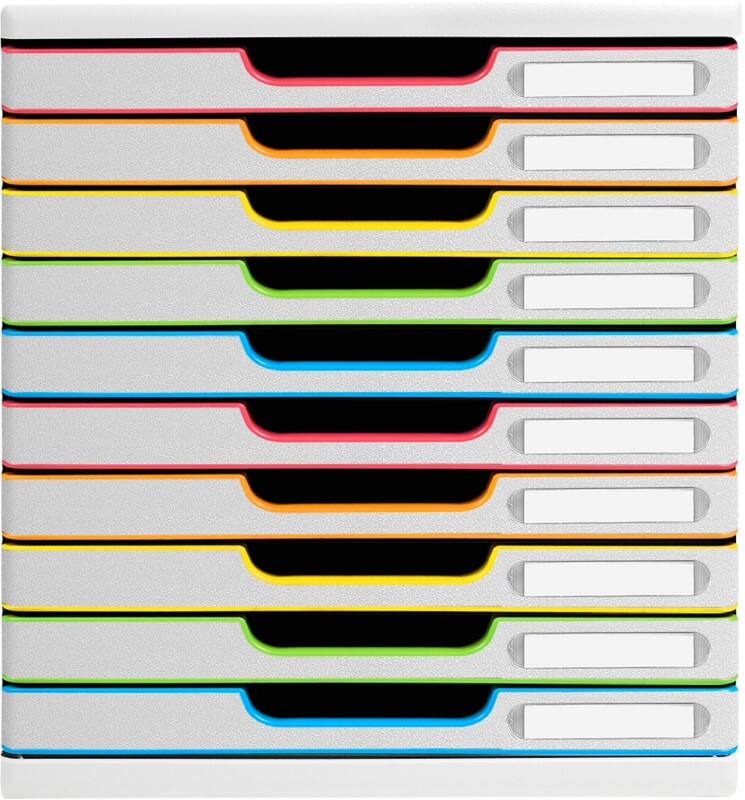 Module à tiroirs Exacompta Black office Plastique Arlequin, blanc 10 Tiroirs 28,8 x 35 x 32 cm
