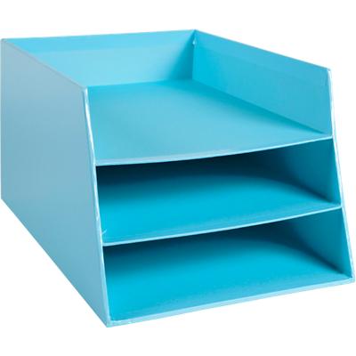 Corbeille à courrier Exacompta Aquarel A4+ Carton Bleu pastel