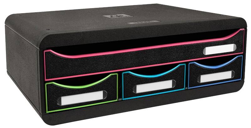 Module à tiroirs Exacompta Black office Plastique Arlequin, noir 4 Tiroirs 35,5 x 27 x 13,5 cm