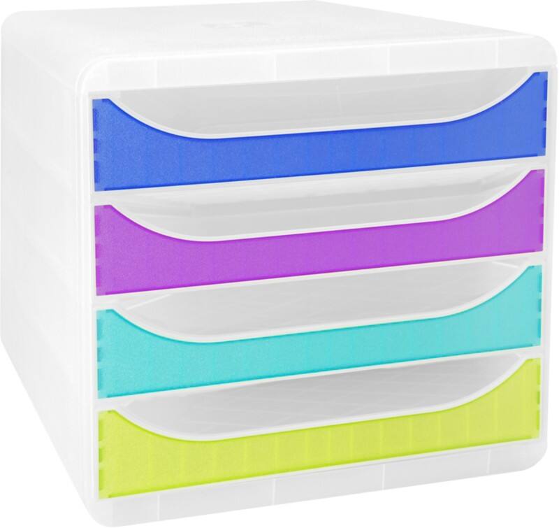 Module à tiroirs Exacompta Chromaline Plastique Assortiment 4 Tiroirs 27,8 x 34,7 x 26,7 cm A4+