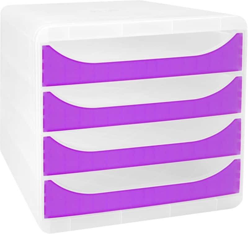 Module à tiroirs Exacompta Chromaline Plastique Violet 4 Tiroirs 27,8 x 34,7 x 26,7 cm A4+