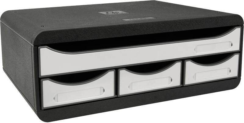 Module à tiroirs Exacompta Glossy Plastique Blanc brillant 4 Tiroirs 35,5 x 27 x 13,5 cm A4+