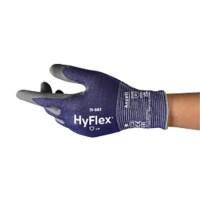 Gants de manutention Ansell HyFlex Cut Resistant Non jetables Nitrile Non poudrés Taille 8 Bleu foncé 12 paires
