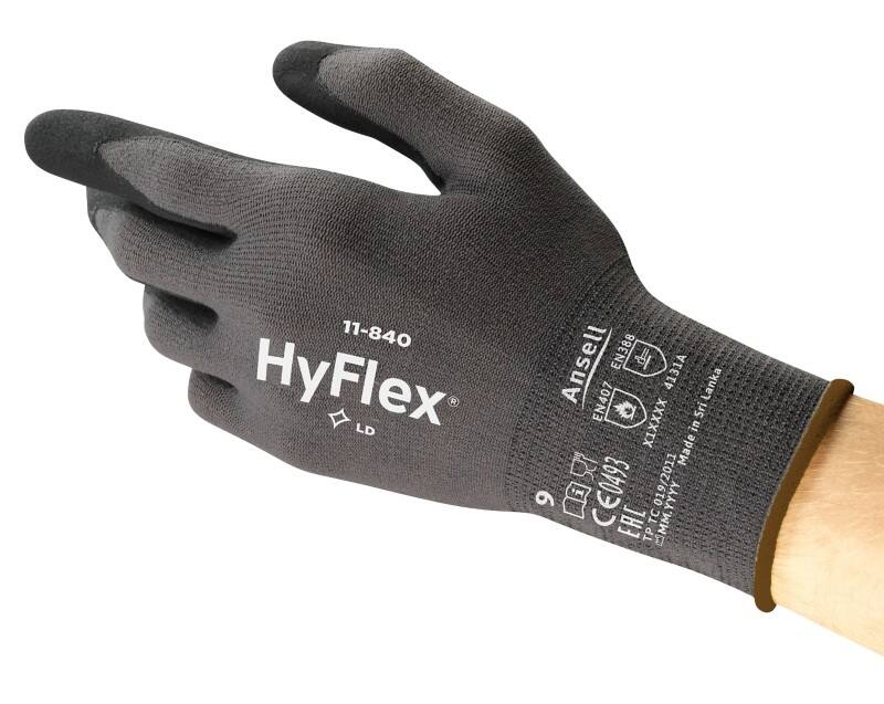 Ansell HyFlex Mechanical Protection Werkhandschoenen Foam, Nitrile Maat 9 Zwart 12 Paar