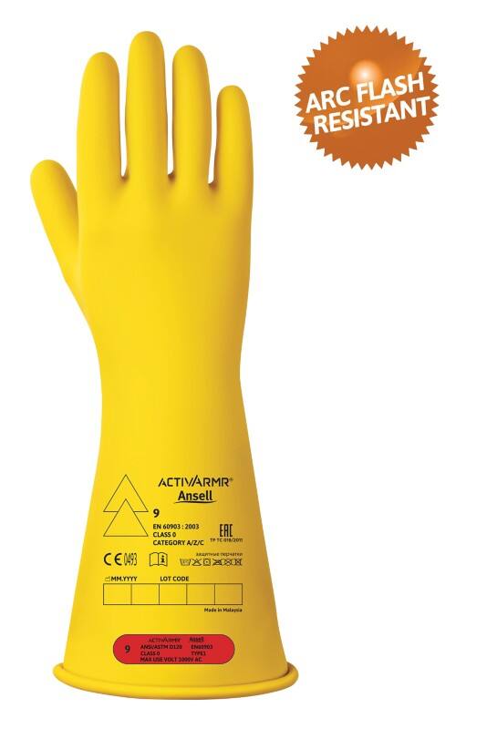 Gants de manutention Ansell ActivArmr Electrical Non jetables Caoutchouc, Latex Non poudrés Taille 10 Jaune 1 paires