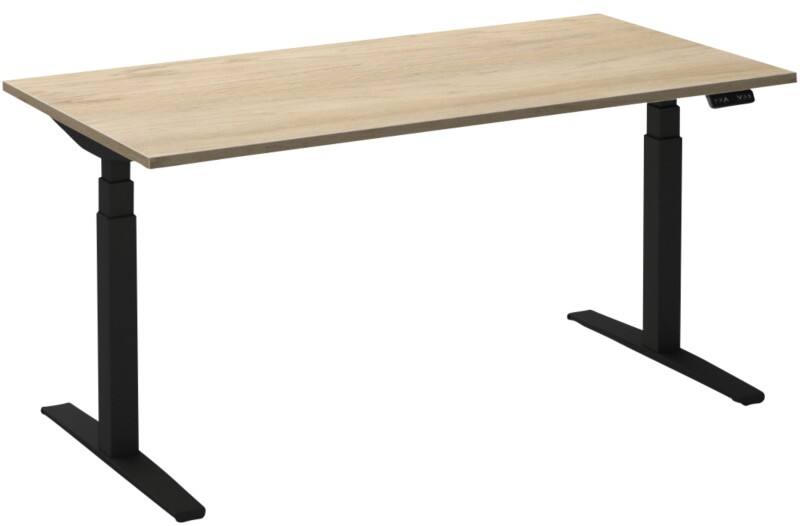 Bureau assis-debout Ceha Adjust 2 Plus Rectangulaire Blanc Chêne T-Pied 2000 (L) x 800 (P) x 1300 (H) mm Mélamine, Métal