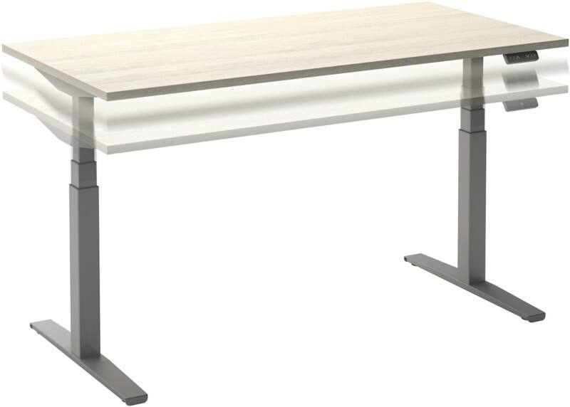 Ceha Adjust 2 Plus Elektrisch hoogteverstelbaar Zit-sta-bureau Rechthoekig Wit Eiken T-Voet 2,000 (B) x 800 (D) x 1,300 (H) mm Melamine, metaal