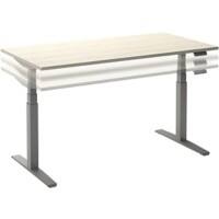 Ceha Adjust 2 Plus Elektrisch hoogteverstelbaar Zit-sta-bureau Rechthoekig Wit Eiken T-Voet 2,000 (B) x 800 (D) x 1,300 (H) mm Melamine, metaal