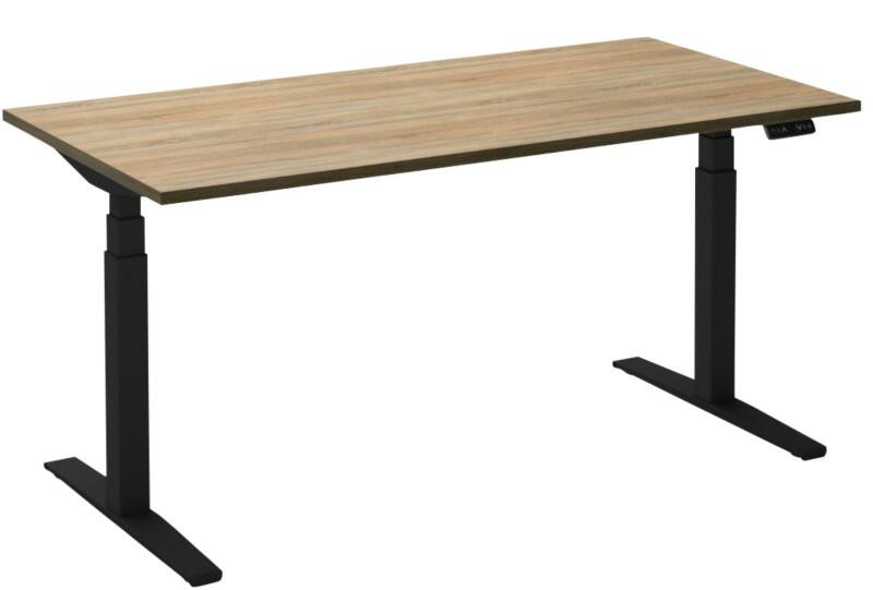 Ceha Adjust 2 Plus Elektrisch hoogteverstelbaar Zit-sta-bureau Rechthoekig Eiken T-Voet 1,800 (B) x 800 (D) x 1,300 (H) mm Melamine, metaal