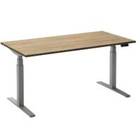 Bureau assis-debout Ceha Adjust 2 Plus Rectangulaire Chêne T-Pied 1800 (L) x 900 (P) x 1300 (H) mm Mélamine, Métal