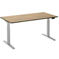 Bureau assis-debout Ceha Adjust 2 Plus Rectangulaire Chêne T-Pied 1800 (L) x 900 (P) x 1300 (H) mm Mélamine, Métal