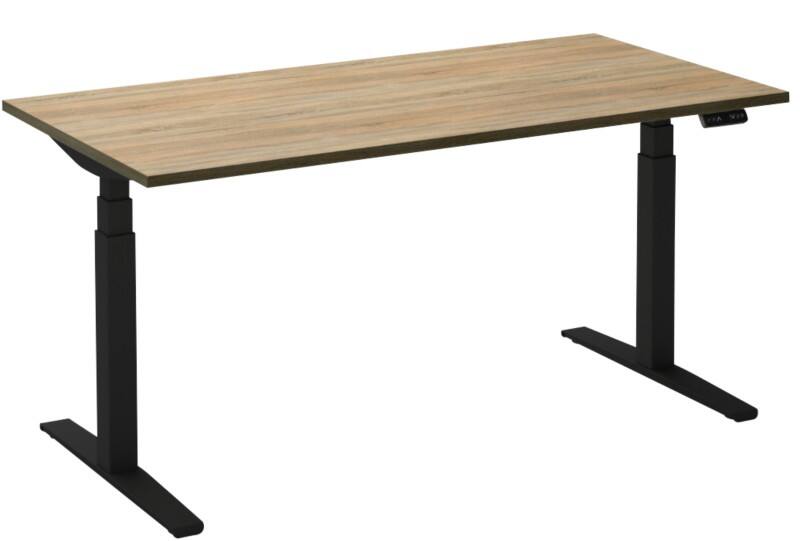 Ceha Adjust 2 Plus Elektrisch hoogteverstelbaar Zit-sta-bureau Rechthoekig Eiken T-Voet 2,000 (B) x 800 (D) x 1,300 (H) mm Melamine, metaal