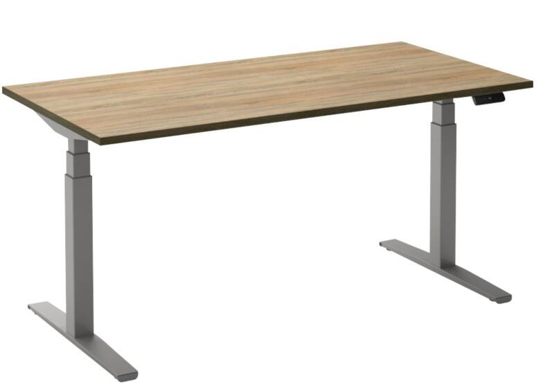 Ceha Adjust 2 Plus Elektrisch hoogteverstelbaar Zit-sta-bureau Rechthoekig Eiken T-Voet 2,000 (B) x 800 (D) x 1,300 (H) mm Melamine, metaal
