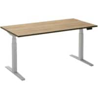 Ceha Rechthoekig Zit-sta-bureau Elektronisch In hoogte verstelbaar Robson Wit Melamine, metaal 1.600 x 800 x 1.300 mm Snelle montage