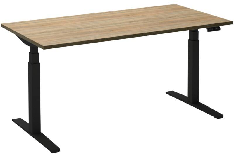 Bureau assis-debout Ceha Adjust 2 Plus Rectangulaire Chêne T-Pied 1800 (L) x 900 (P) x 1300 (H) mm Mélamine, Métal