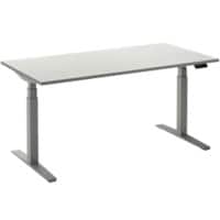 Bureau assis-debout Ceha Adjust 2 Plus Rectangulaire Blanc T-Pied 1200 (L) x 800 (P) x 1300 (H) mm Mélamine, Métal