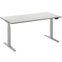 Bureau assis-debout Ceha Rectangulaire Hauteur ajustable électriquement Interrupteur normal haut/bas Finition blanche Mélamine, métal Blanc 1200 x 800 x 1300 mm